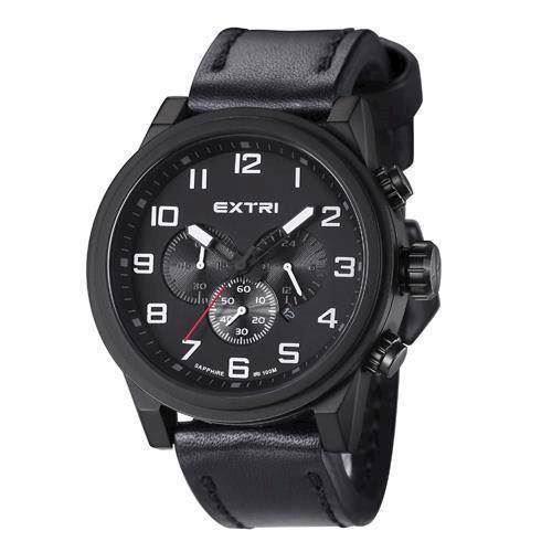 Image of mat IP sort rustfri stål Extreme Miyota OS20 quartz med chronograph Herre ur fra EXTRI